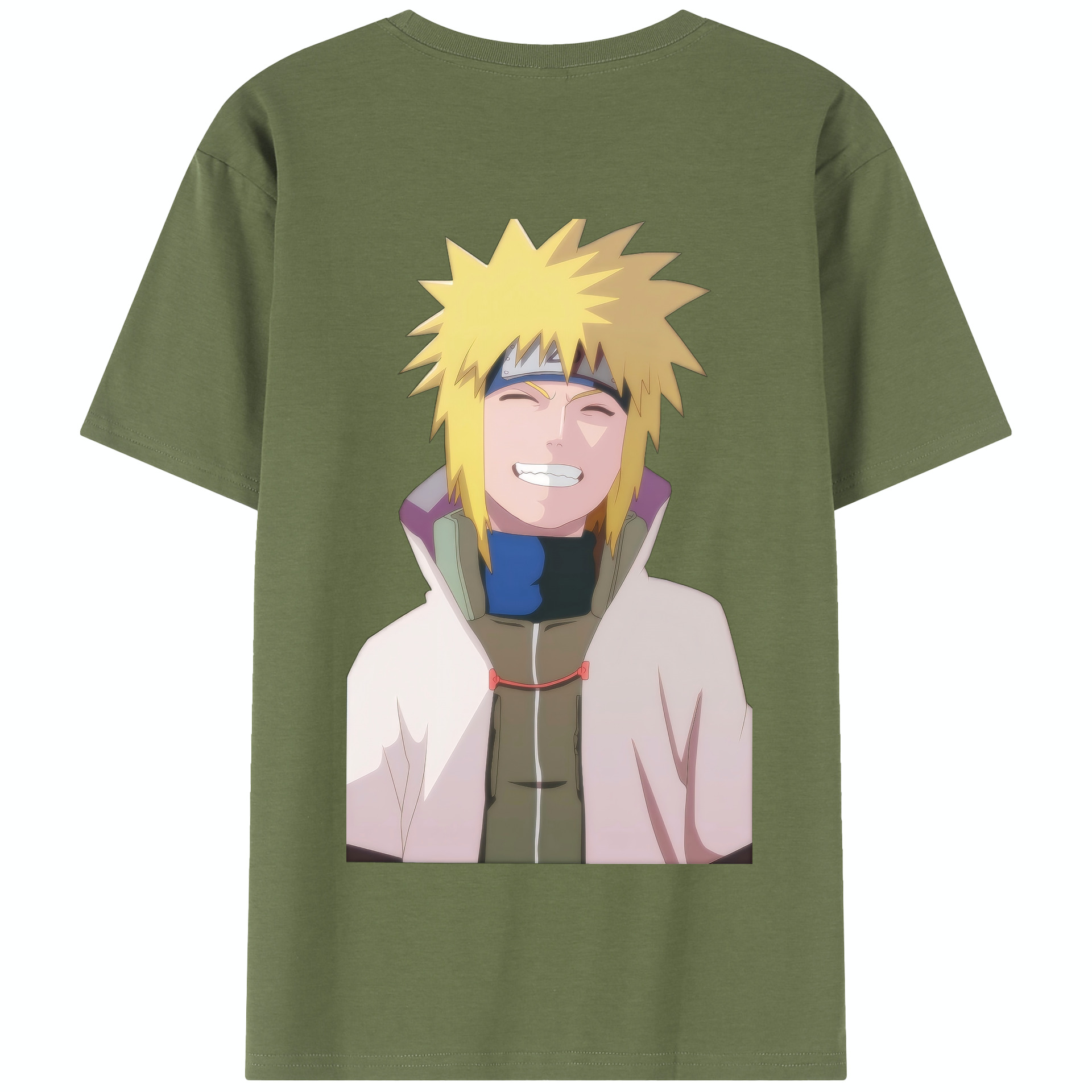 （画像用） NARUTO -ナルト- 波風 ミナト Namikaze Minato 綿100％半袖Tシャツ（背面プリント）
